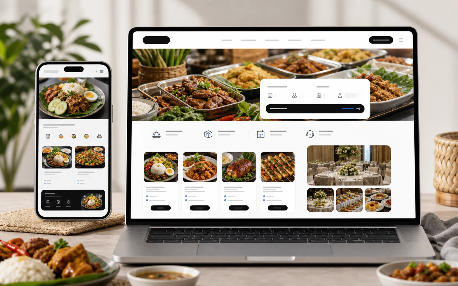 Demo layout website food and catering
